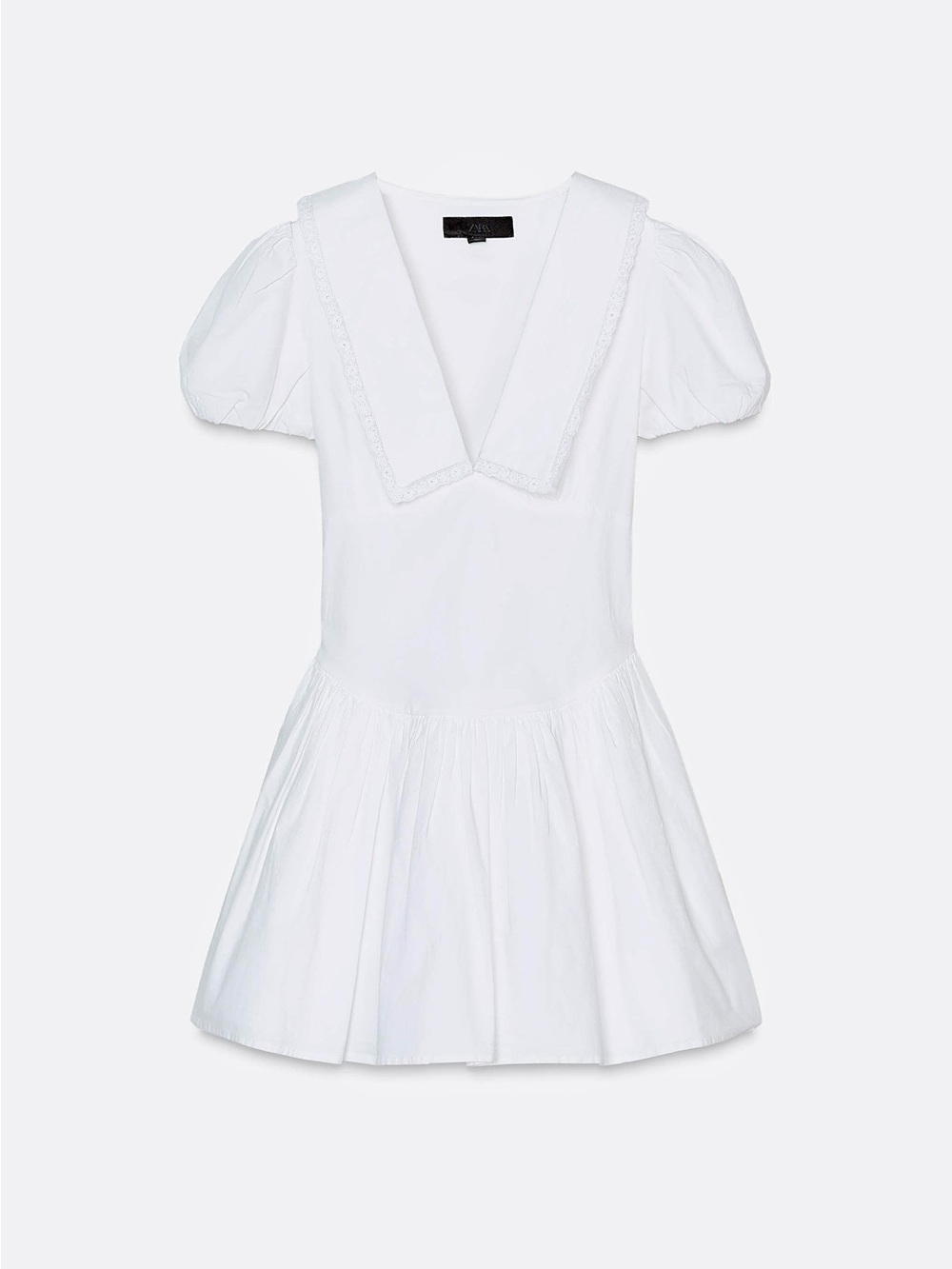 Zara Peter Pan collar poplin white mini dress 0881/314 Small - Picture 9 of 10